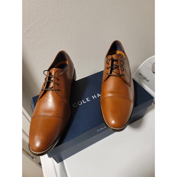 Men\'s Cole Haan Lenox Cap Toe Oxfords in British Tan main image 7